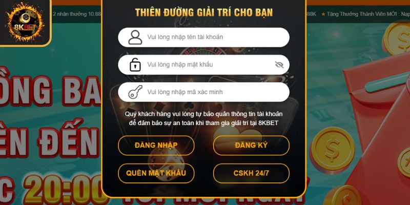 Điền nội dung login tài khoản và mật khẩu